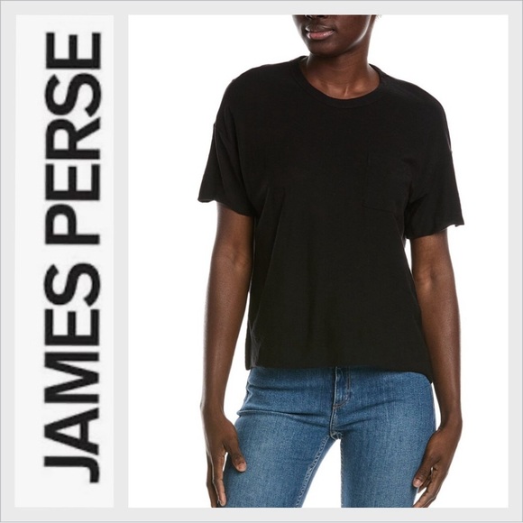 James Perse Boxy crew T-shirt black size 3 Large - Picture 1 of 8
